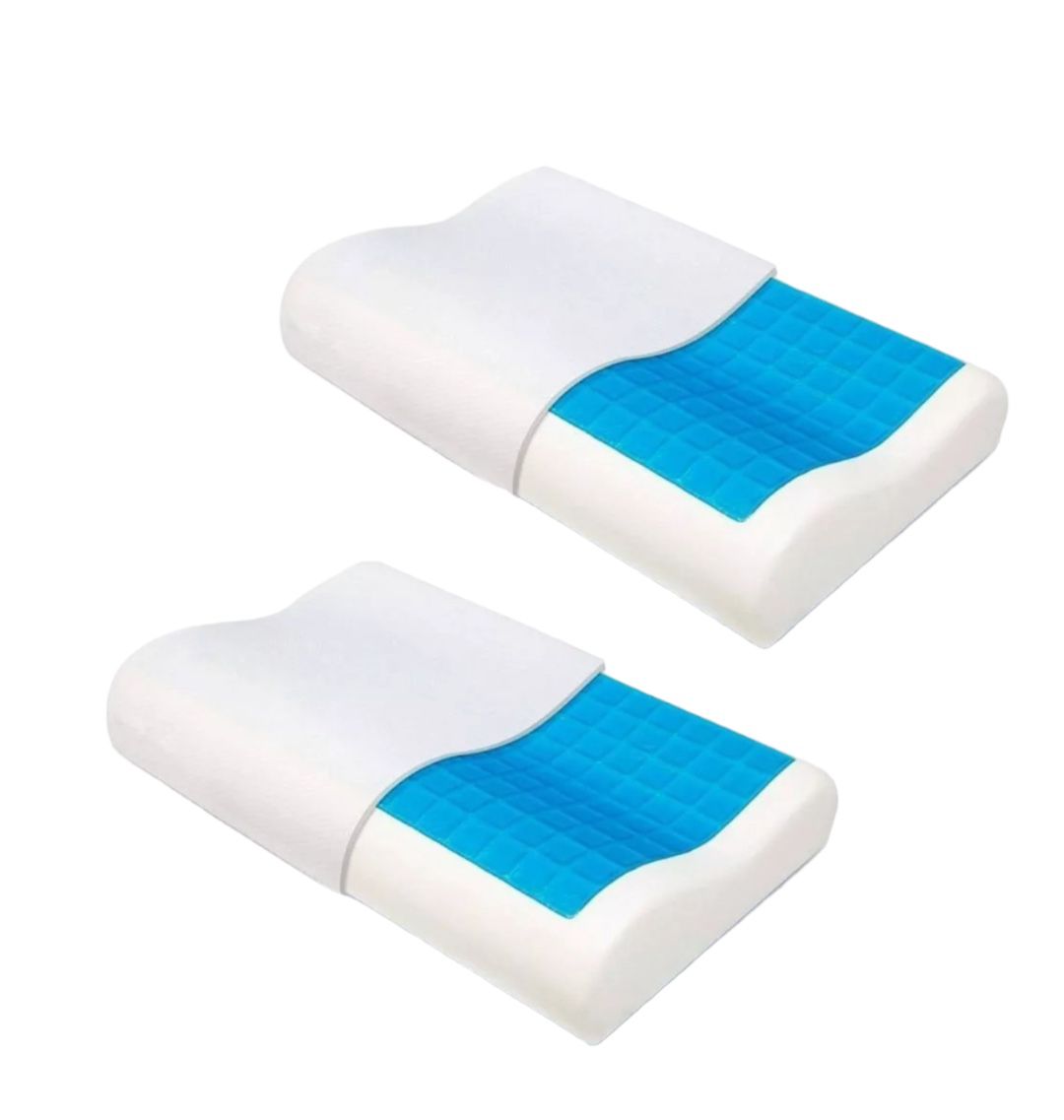 Combo X2 Almohadas Memory Pillow Ortopédica Indeformables Cool Gel Fund